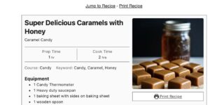 Excerpt from prize winning caramel recipe