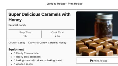 Excerpt from prize winning caramel recipe